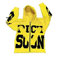 Sweat à capuche zippé de haute qualité avec patch brodé, logo personnalisé, poids lourd, 100% coton, veste décontractée, streetwear pour homme, sweat à capuche zippé