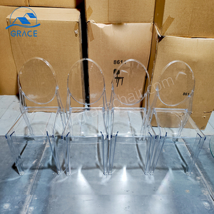 <span class=keywords><strong>Chaise</strong></span> <span class=keywords><strong>Victoria</strong></span> <span class=keywords><strong>Ghost</strong></span> en acrylique transparent empilable de qualité supérieure, <span class=keywords><strong>chaise</strong></span> de salle à manger en résine PC transparente imperméable pour mariage, banquet, café - Product Image 2