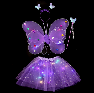 Le <span class=keywords><strong>ali</strong></span> d'<span class=keywords><strong>angelo</strong></span> in Costume hanno portato <span class=keywords><strong>ali</strong></span> di farfalla le ragazze illuminano la gonna Tutu a LED con bacchetta e fascia - Product Image 3