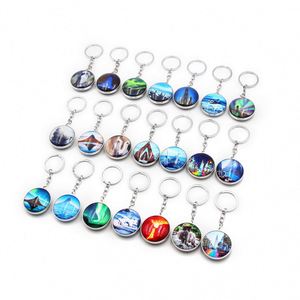Popular Souvenir Customized Logo Keychain Decorative <b>Crystal</b> Transparent Double Side Glass Keyring - Product Image 1