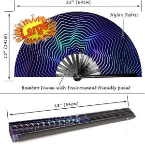 Ventilador Plegable de Bambú de 33cm con Logotipo Personalizado, Estilo Arte Folclórico, Tallado y Pintado, Decoración, Recuerdo, Ventilador Plegable - Product Image 2