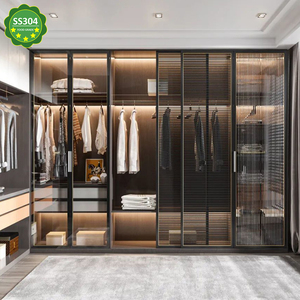 Hyxion Closet Stainless Steel 4 Door Steel <strong>Wardrope</strong> Bedroom s Wardrobes - Product Image 2