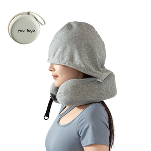 YUE RISE OEM/ODM Menerima Pesanan Bantal Leher Lipat Mini Desain Portabel dengan Penutup Rajut yang Dapat Dilepas dan Busa Memori untuk Perjalanan Pesawat - Product Image 1