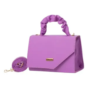 Borsa a Tracolla Lavanda da Donna Fana in Materiale PU con Chiusura a Cerniera e Catene Decorative, Alla Moda per Tutte le Stagioni - Product Image 1