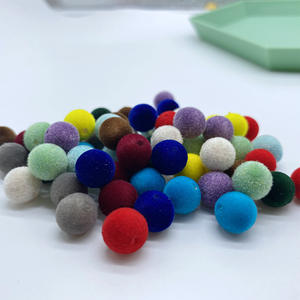 Sıcak satış renkli tıknaz 8 10mm akrilik boncuk yuvarlak top peluş dağınık boncuklar Charms kadife boncuk takı bilezik yapımı için 500g - Product Image 3