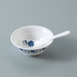 Juego de platos de melamina para cena, vajilla de plástico azul y blanco real China, Kit de tazas de plástico esmaltadas, respetuosas con el medio ambiente, más de 10 - Product Image 5
