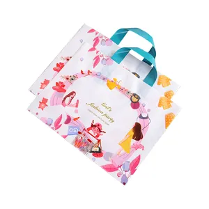 Bolsa sellada de 3 lados LDPE transparente/esmerilado personalizado con logotipo y ASA, bolsa de plástico suave para regalo, gracias, compras, bolsa de embalaje de mercancía - Product Image 4