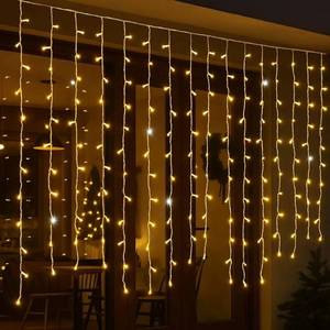 โกลก้าไฟประดับม่าน 200LED 5 ม. X 30-70-40-60 ซม. สายไฟสีขาว แสงสีเหลือง IP65 ตกแต่งภายในและภายนอกอาคาร - Product Image 5