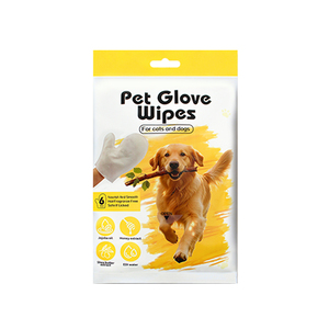 Lingettes pour animaux de compagnie, pour chats et chiens, 6 pièces, nourrissent et lissent le pelage, sans parfum, sans danger si lésionné, en cas de léchage - Product Image 1