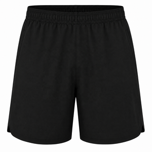 Men's Solid <b>Black</b> Quick Dry Bermuda <b>Shorts</b> Elastic Waist Casual Sport Wear - Product Image 1