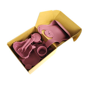 Vaisselle pour enfants 9 pièces/lot, assiettes à manger pour bébé, bol <span class=keywords><strong>assiette</strong></span> cuillère bavoir en Silicone, ventouse forte, <span class=keywords><strong>service</strong></span> de table - Product Image 6