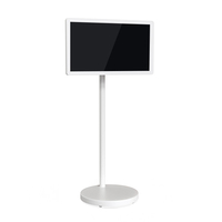 Télévision mobile intelligente portable à batterie de 21.5 pouces, 4G + 128G, roues de télévision intelligente mobile d'intérieur pour ascenseur, magasin de détail, vente en gros