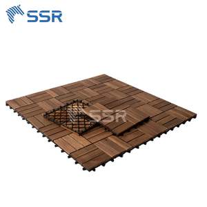 Baldosas de Madera de Acacia Marrón de 12 Listones, Baldosas de Suelo Encajables para Exteriores, Ecológicas, Fáciles de Instalar, Decoración para Jardín y Terraza - Product Image 1