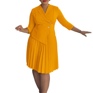 D597 <span class=keywords><strong>Camicia</strong></span> Elegante con Colletto a <span class=keywords><strong>Blazer</strong></span> per Donna, Taglie Forti, Stile Europeo e Americano, Plissettata, Tinta Unita, per l'Esportazione - Product Image 5