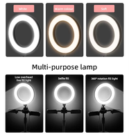 Lampe annulaire LED RGB 6 pouces avec double pince et support de table pour diffusion en direct – Direct Usine OEM