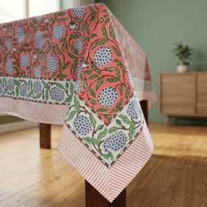 Nappe carrée en coton et lin imprimée de motifs floraux de haute qualité, style classique, lavable, décoration intérieure, motifs rouge, bleu, vert, en gros - Product Image 3