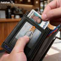 Porte-cartes magnétique à double pliage avec logo personnalisé et pince à billets pour hommes, étui à cartes en microfibre, pince à billets pour affaires