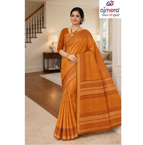 Elegantes Saris de Algodón Suti para Mujer, Lujosos y Cómodos, Estilo Tradicional Clásico, para Fiestas, Oficina, Uso Casual, Todas las Temporadas, Protección Solar - Product Image 1