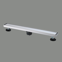 Siphon de sol de douche carré moderne invisible en acier inoxydable 304, 32 pouces, à insérer dans les carreaux, le plus vendu