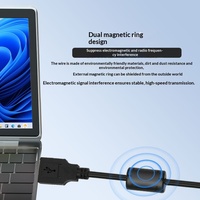 Câble de données USB Type-C à double anneau magnétique en PVC, en stock, avec suppression EMI, certifié KC CE, longueur 1 mètre