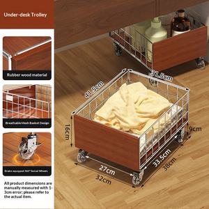 घरेलू कपड़े की टोकरी और पहियों के साथ फर्श पर खड़े बाथरूम कैबिनेट - Product Image 6