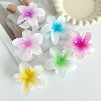 Offre Spéciale 8 cm antidérapant fleur en plastique pince à cheveux frangipanier pince à cheveux pour filles pour printemps été coiffure