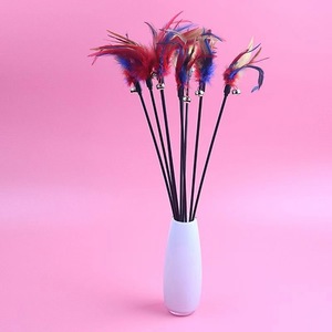 Feather <b>Cat</b> <b>Toy</b> Rainbow Color Long Handle <b>Interactive</b> Pet Play For <b>Cats</b> And Kittens Boredom Buster - Product Image 2