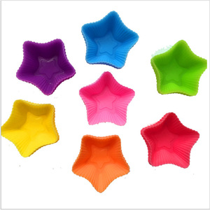 Star <b>Silicone</b> Muffin Cups 7pcs 7x3cm For Cake Pudding Jelly <b>Baking</b> Tools - Product Image 1