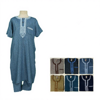 CCY Thobe d'été en coton et lin pour homme, style marocain, manches courtes, Qamis, Robe de Ramadan, Boubou Homme, Ensemble Thobe pour garçons