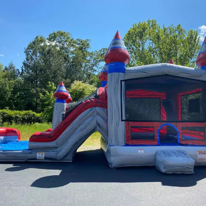 Château gonflable combiné avec toboggan, en promotion, pour location commerciale lors d'événements - Product Image 1