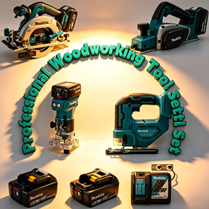 Ensemble d'outils sans fil compatibles <span class=keywords><strong>Makita</strong></span> 18V LXT, 4 pièces, scie circulaire, raboteuse électrique, défonceuse, outils pour le travail du bois - Product Image 1