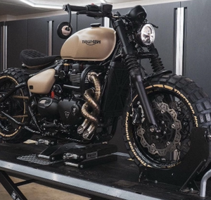 ท่อไอเสียไทเทเนียมทรงบิดสำหรับ <span class=keywords><strong>Triumph</strong></span> <span class=keywords><strong>BOBBER</strong></span> 1200 และไส้กรองอากาศไทเทเนียม - Product Image 3