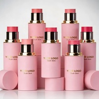 Fard à joues rose personnalisé de luxe multi-usages, cosmétiques de haute qualité, imperméables, longue tenue, rubor en barre, crème de maquillage pour le visage, stick de blush