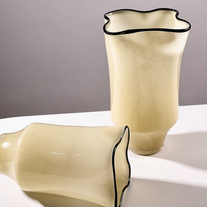 Modern Creative Pleated Large Capacity Glass <b>Vase</b> Desktop Glass Art Glass <b>Set</b> - Product Image 4