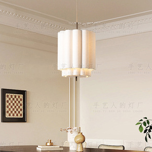 Lampe suspendue de style vintage français, design japonais Wabi Sabi en tissu, pour salon, chambre, bureau, hôtel, décoration intérieure - Product Image 1