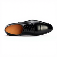 Chaussures Oxford en cuir noir pour homme, à lacets, en cuir de veau pleine fleur italien, semelle en caoutchouc, formelles, pour affaires, printemps, automne, mariage, luxe