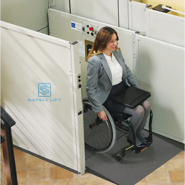 휠체어 리프트 플랫폼 휠체어 엘리베이터 리프트 장애인을위한 야외 소형 엘리베이터 유압 리프트
