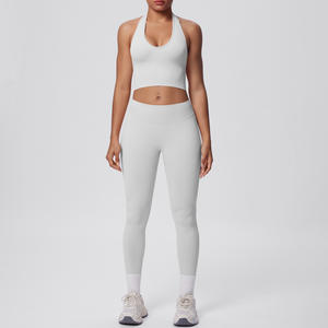 Ensemble de yoga personnalisé pour femmes, 5 pièces, respirant, grande taille, soutien-gorge push-up, legging de sport, tenue de fitness - Product Image 5