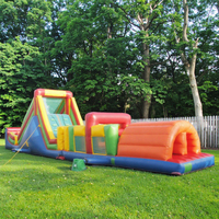 Grand parcours d'obstacles gonflable commercial amusant videur de course gonflable jeux de sport terrains de jeux parc à thème