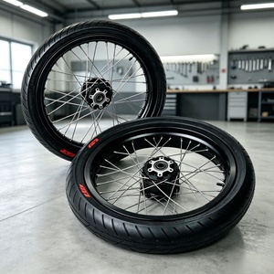Ensemble de pneus <span class=keywords><strong>semi</strong></span>-slicks de course KYZ Surron 17 pouces avec chambre à air pour Supermoto, haute performance pour la piste et l'extérieur - Product Image 1
