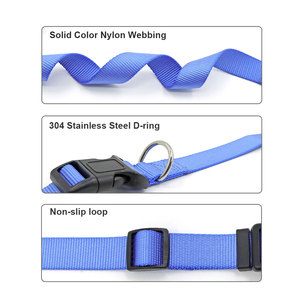 Adjustable Blue Nylon Dog <b>Collar</b> with Buckle Closure Simple Style All Seasons for Dogs - Product Image 6
