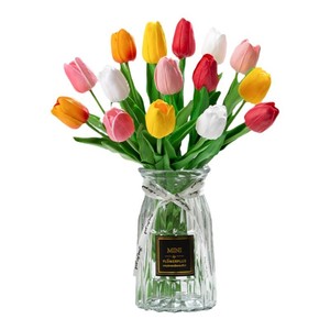 <span class=keywords><strong>Bouquet</strong></span> di <span class=keywords><strong>Tulipani</strong></span> <span class=keywords><strong>Artificiali</strong></span> in PU Effetto Reale, Fiori Multicolore per Decorazioni Casa e Matrimonio, Vendita all'Ingrosso - Product Image 5