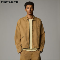 Veste en jean en toile personnalisée pour homme, hiver, fermeture éclair, col montant classique, réversible, écologique, imperméable, respirante, antibactérienne