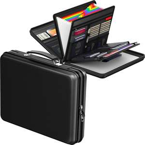 Caja Organizadora de Documentos Portátil, Resistente al Fuego, de Carcasa Rígida, Color Negro, para Laptop, Pasaportes y Artículos de Archivo - Product Image 1