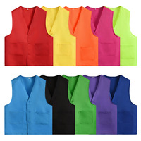 Gilet de caissier de supermarché haute visibilité, anti-poussière, multi-poches, logo personnalisé, vente en gros, uniforme de travail durable en polyester