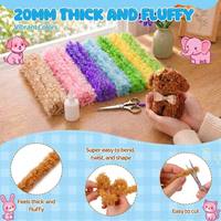 Nettoyants de tuyaux en peluche bouclée Teddy multicolores OEM personnalisés de 20 mm pour loisirs créatifs, tiges en chenille, projets DIY pour chiots, vente en gros, usine avec 20 ans d'expérience