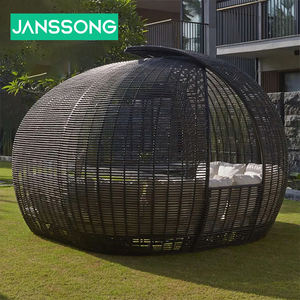 Ensemble de canapé rond en aluminium avec cadre en aluminium imperméable pour hôtel villa de luxe, meubles d'extérieur en rotin pour piscine et jardin - Product Image 6