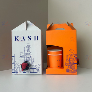 Servidor de bebidas desechable Impresión personalizada Papel Kraft Mango Juice to <span class=keywords><strong>Go</strong></span> Box Container 1/1.5L/3 litros Caja de cartón para llevar café - Product Image 1