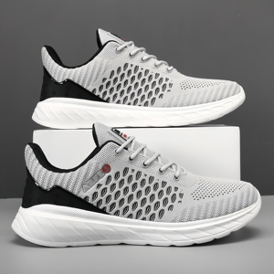 ผ้ายืดหยุ่นรองเท้ากีฬาตาข่ายระบายอากาศได้ดีรองเท้าวิ่งบนถนนของผู้ชายแบบผูกเชือกต่ำ<span class=keywords><strong>รองเท้า</strong></span>กีฬาน้ำหนักเบาระบายอากาศได้ดี - Product Image 1