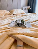 Ensemble de literie 100% soie de mûrier, 4 pièces, housse de couette en soie pure, ensemble de draps avec 2 taies d'oreiller, ensemble de linge de lit taille King Queen